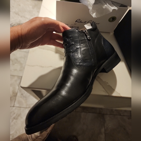 ROBERT GRAHM NWT IN BOX BLACK REAL LEATHER SKULL FRONT BOOTS SIZE 11.5 - Picture 3 of 14